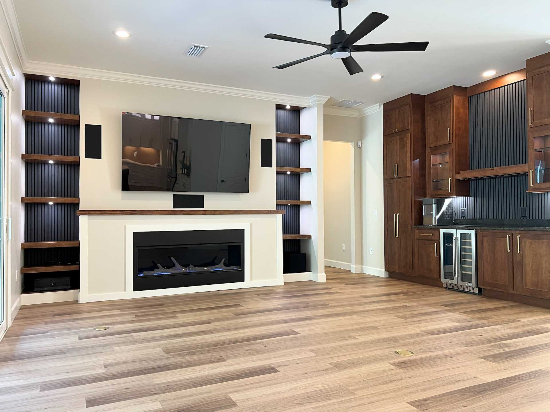 Bright living room with large windows and natural light